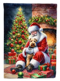 Lakeland Terrier & Santa Claus Garden Flag Mailbox Flag Decorative Yard Flag Banner Outside Patio Artwork Yard Flower Beds Garden