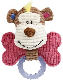 Pet Life 'Paci-Plush' Plush Squeaking & Rubber Teething Newborn Puppy Dog Toy