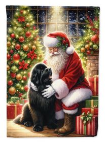 Newfoundland & Santa Claus Garden Flag Mailbox Flag Decorative Yard Flag Banner Outside Patio Artwork Yard Flower Beds Garden