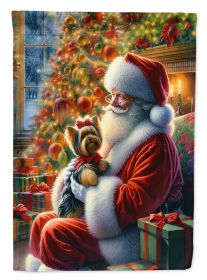 Yorkshire Terrier Yorkie & Santa Claus Garden Flag Mailbox Flag Decorative Yard Flag Banner Outside Patio Artwork Yard Flower Beds Garden