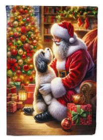 Havanese & Santa Claus Garden Flag Mailbox Flag Decorative Yard Flag Banner Outside Patio Artwork Yard Flower Beds Garden