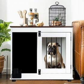 Doodle dog cagekennel with 2 doors dog crate interior furniture heavy duty wooden dog cage for medium & small dogs white