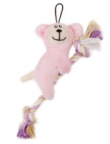 Pet Life 'Broom-Lick' Plush & Jute Rope Squeaking Newborn  & Dog Toy