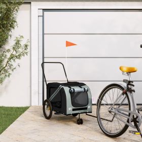 Pet Bike Trailer Gray & Black Oxford Fabric & Iron