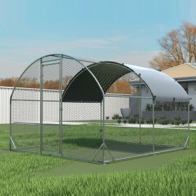 Large metal pen three support steel wire impregnated plastic net cage Oxford cloth silver plated waterproof UV protection 9.2'W x 12.5'L x 6.5'H