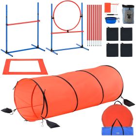 VEVOR Dog Agility Training Equipment 5 PCS Combination Set with Hurdles Tunnel-F