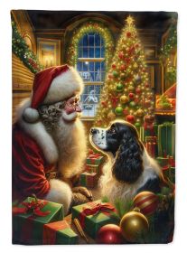 English Springer Spaniel & Santa Claus Garden Flag Mailbox Flag Decorative Yard Flag Banner Outside Patio Artwork Yard Flower Beds Garden