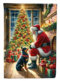 Lancashire Heeler & Santa Claus Garden Flag Mailbox Flag Decorative Yard Flag Banner Outside Patio Artwork Yard Flower Beds Garden