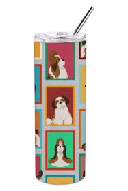 Lots of Shih Tzu Stainless Steel Skinny Tumbler Vacuum Double Walled Reusable Insulated Travel Cup for Coffee with Lid, 20 oz -C