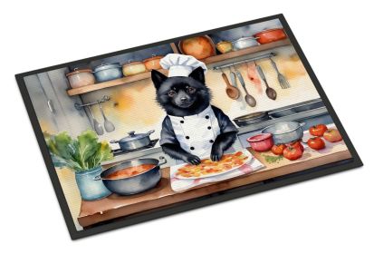 Schipperke The Chef Doormat Front Door Mat Indoor Outdoor Rugs for Entryway, Non Slip Washable Low Pile, 18H X 27W -J