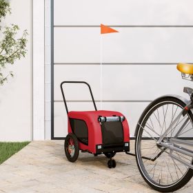 Pet Bike Trailer Red & Black Oxford Fabric & Iron