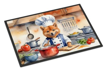 Finnish Spitz The Chef Doormat Front Door Mat Indoor Outdoor Rugs for Entryway, Non Slip Washable Low Pile, 18H X 27W -M