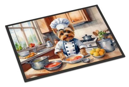 Yorkie Yorkshire Terrier The Chef Doormat Front Door Mat Indoor Outdoor Rugs for Entryway, Non Slip Washable Low Pile, 18H X 27W -L