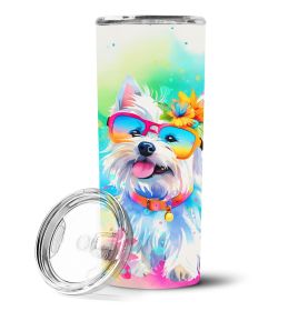Westie Hippie Dawg Stainless Steel Skinny Tumbler Vacuum Double Walled Reusable Insulated Tumbler Travel Cup Coffee Cocktails Lid 20 oz