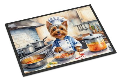 Silky Terrier The Chef Doormat Front Door Mat Indoor Outdoor Rugs for Entryway, Non Slip Washable Low Pile, 18H X 27W -F