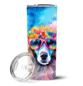 Poodle Hippie Dawg Stainless Steel Skinny Tumbler Vacuum Double Walled Reusable Insulated Tumbler Travel Cup Coffee Cocktails Lid 20 oz
