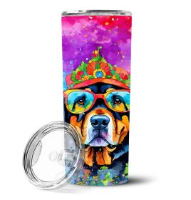 Rottweiler Hippie Dawg Stainless Steel Skinny Tumbler Vacuum Double Walled Reusable Insulated Tumbler Travel Cup Coffee Cocktails Lid 20 oz
