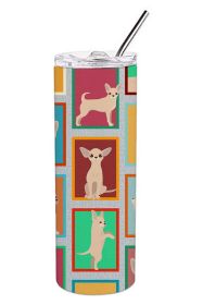 Lots of Chihuahua Stainless Steel Skinny Tumbler Vacuum Double Walled Reusable Insulated Travel Cup for Coffee with Lid, 20 oz -I