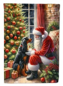 Gordon Setter & Santa Claus Garden Flag Mailbox Flag Decorative Yard Flag Banner Outside Patio Artwork Yard Flower Beds Garden