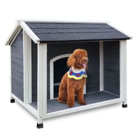 Outdoor Wooden Dog House Waterproof Dog Cage Windproof & Warm Dog Kennel Dog Crates for Medium Dogs Pets Animals Easy to Assemble