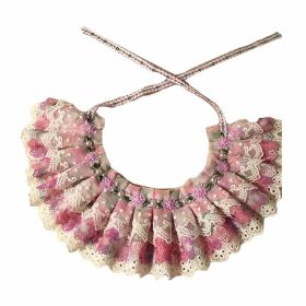 Floral Retro Style Violet Lace Collars Beads Handmade /Dog Necklace 8.2-11.2"