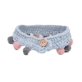 Blue Pet Handmade Knitted Collar  Dog Rabbit Ball Cute Necklace Scarf Christmas New Year Crochet Collar Bib