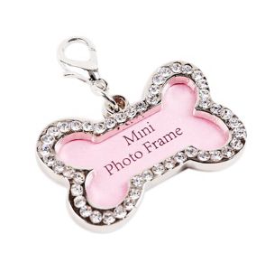 Pet Bone Shape Rhinestone Writable Name Telephone ID Tags for Dogs s