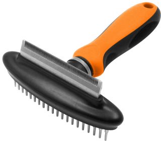 Pet Life Flex Series 2-in-1 Dual-Sided Grooming Undercoat Pet Rake & Deshedder