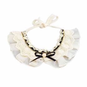 Rhinestone Retro Lace Collars Handmade Necklace Neckerchief Dog/ 8.2-11.2"