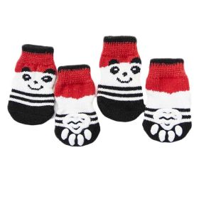 4 Pcs Red panda Knitted Dogs Socks  Socks Cute Pet Socks Dog Paw Protection for Puppy Indoor Wear