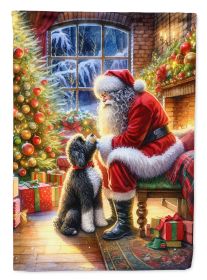 Portuguese Water Dog & Santa Claus Garden Flag Mailbox Flag Decorative Yard Flag Banner Outside Patio Artwork Yard Flower Beds Garden