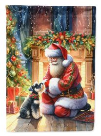 Schnauzer & Santa Claus Garden Flag Mailbox Flag Decorative Yard Flag Banner Outside Patio Artwork Yard Flower Beds Garden