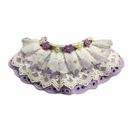 Violet Lace Collars Retro Style Rose Handmade  Collars Dog Necklace 8.2-11.2"