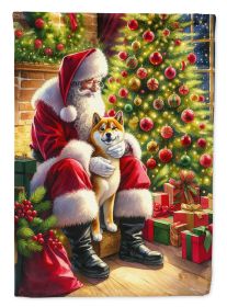 Shiba Inu & Santa Claus Garden Flag Mailbox Flag Decorative Yard Flag Banner Outside Patio Artwork Yard Flower Beds Garden