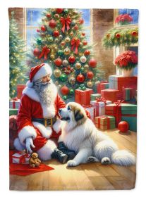 Great Pyrenees & Santa Claus Garden Flag Mailbox Flag Decorative Yard Flag Banner Outside Patio Artwork Yard Flower Beds Garden