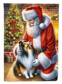 Sheltie & Santa Claus Garden Flag Mailbox Flag Decorative Yard Flag Banner Outside Patio Artwork Yard Flower Beds Garden