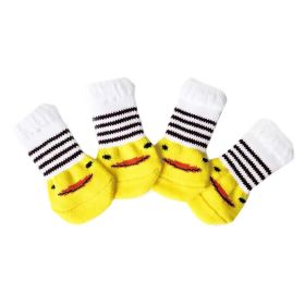 4 Pcs s Dogs Knitted Socks Yellow Chick Dog Paw Protection Foot Covers Scratch Dirt Resistant Puppy Teddy Corgi Pet Shoes