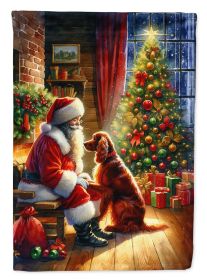 Irish Setter & Santa Claus Garden Flag Mailbox Flag Decorative Yard Flag Banner Outside Patio Artwork Yard Flower Beds Garden