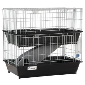 2-Tier Mouse Cage Ferret Cage W/ Dish & Bottle Ramp 2 Doors