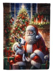English Bull Terrier & Santa Claus Garden Flag Mailbox Flag Decorative Yard Flag Banner Outside Patio Artwork Yard Flower Beds Garden