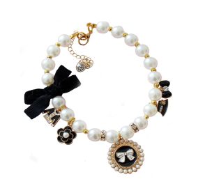 Luxurious Pearls Pet Collar Decorative Necklace for Small  Dog Adjustable 10-12 inches
