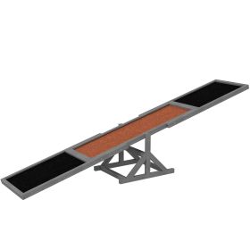 PawHut Wooden Dog Agility Seesaw for Training and Exercise, Weather Resistant, 83" L x 16" W x 14" H, Gray-O