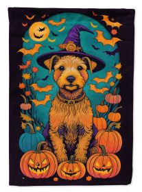 Lakeland Terrier Witchy Halloween Garden Flag Mailbox Flag Decorative Yard Flag Banner Outside Patio Artwork Yard Flower Beds Garden