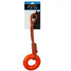 Rubber Ring With Rope Dog Pull Toy (pack of 6)-M