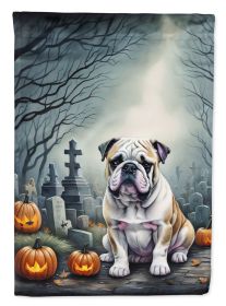 English Bulldog Spooky Halloween Garden Flag Mailbox Flag Decorative Yard Flag Banner Outside Patio Artwork Yard Flower Beds Garden