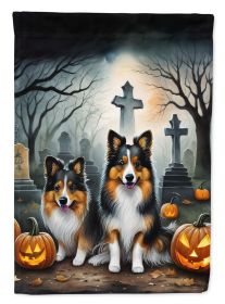 Sheltie Spooky Halloween Garden Flag Mailbox Flag Decorative Yard Flag Banner Outside Patio Artwork Yard Flower Beds Garden