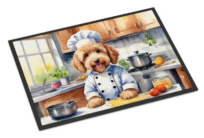 Goldendoodle The Chef Doormat Front Door Mat Indoor Outdoor Rugs for Entryway, Non Slip Washable Low Pile, 18H X 27W -L