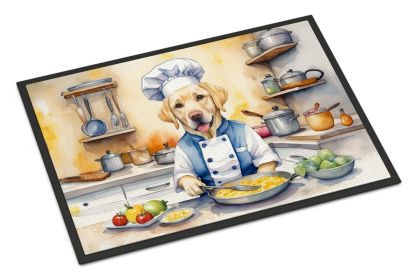 Yellow Labrador Retriever The Chef Doormat Front Door Mat Indoor Outdoor Rugs for Entryway, Non Slip Washable Low Pile, 18H X 27W -J