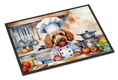 Cockapoo The Chef Doormat Front Door Mat Indoor Outdoor Rugs for Entryway, Non Slip Washable Low Pile, 18H X 27W -C