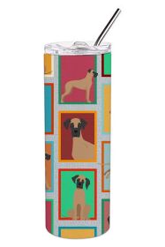Lots of Fawn Great Dane Stainless Steel Skinny Tumbler Vacuum Double Walled Reusable Insulated Travel Cup for Coffee with Lid, 20 oz -F